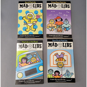 Mad Libs Bundle of 4 Books Slam Dunk Camp Daze On the Road Son Of Paperback Game
